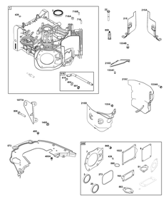 Cylinder Group Diagram and Parts List for 613777-0014-J1 400000 - 699999 Briggs and Stratton Engine